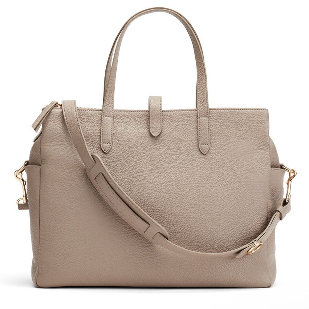 SOLD OUT Guyana Leather Triple Zipper Overnight (Stone/tan/beige)
